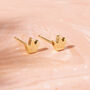 Tiny Crown Gold Plated Earrings, thumbnail 2 of 4