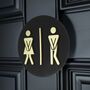 Funny Unisex Toilet Door Black Sign With Raised Design, thumbnail 6 of 6