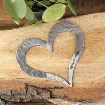6th Anniversary Gift Personalised Iron Heart Sculpture, 4 of 9