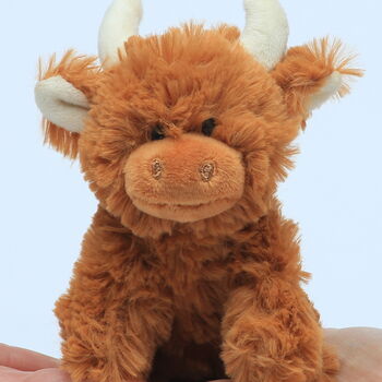 Christmas Highland Mini Brown Cow Soft Toy, Gift Boxed, 6 of 9