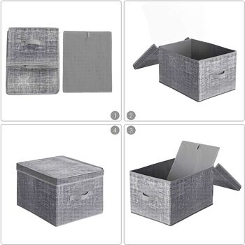 Set Of Three Storage Boxes Folding Storage Organiser, 8 of 12