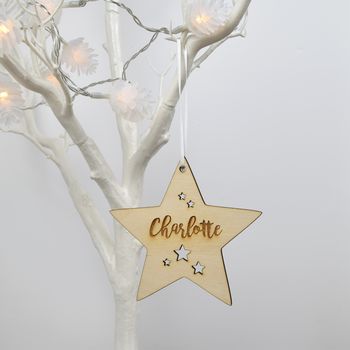 Personalised Star Tree Decoration, 2 of 5