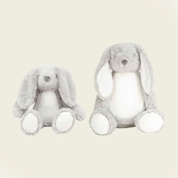 Personalised Grey Bunny Soft Toy For Baby, 9 of 10