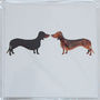 Smooth Haired Dachshund Greetings Card, thumbnail 2 of 2