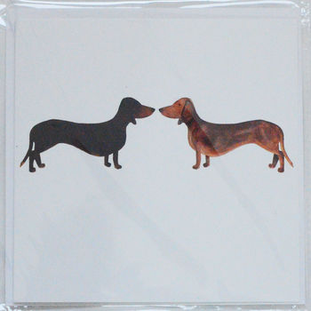 Smooth Haired Dachshund Greetings Card, 2 of 2
