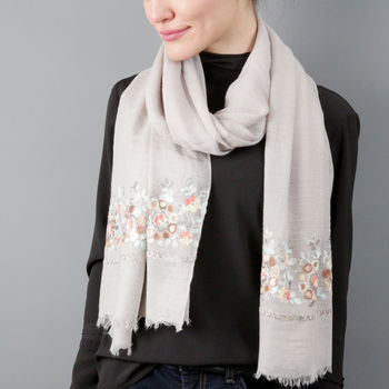 Personalised Embroidered Floral Scarf, 4 of 12