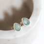 Aquamarine Gemstone Stud Earrings, thumbnail 5 of 10