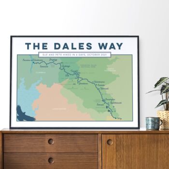 Personalised Dales Way Map Art Print, 3 of 9