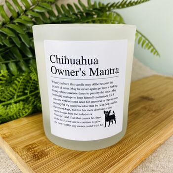 Fun Personalised Chihuahua Owner's Affirmation Candle, 4 of 11