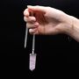 Amethyst Pencil Point Silver Plated Necklace, thumbnail 7 of 8
