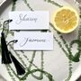 Green Tassel Calligraphy Place Cards, thumbnail 5 of 6