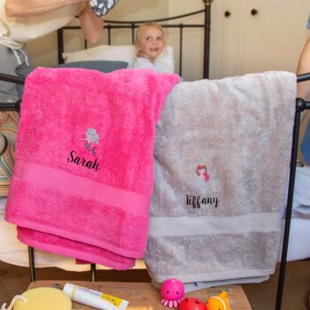 Personalised Seahorse Childrens Bath Towel, 9 of 10