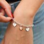 Silver And Rose Gold ‘I Love You’ Heart Charm Bracelet, thumbnail 1 of 3