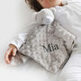 Personalised Grey Ellie Blanket And Teddy Comforter Set, thumbnail 8 of 12