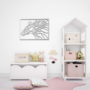 Wooden Horse Head Wall Line Art Equestrian Decor, 9 of 11