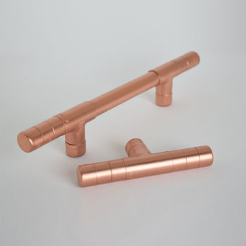 Copper Pull Handle With Ridging Detail, 4 of 7