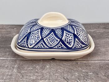 Blue And White Patterned Butter Dish, 3 of 3