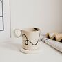 Saffi Line And Speckled Handmade Round Handled Mug, thumbnail 7 of 8