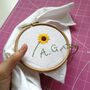 Hand Embroidered Monogram Handkerchief With Flower, thumbnail 5 of 10