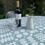 Welsh Blanket Oilcloth Tablecloth Matt Duck Egg Blue, thumbnail 2 of 4