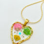 Heart Necklace With Colourful Gypsophila Flowers, thumbnail 8 of 9