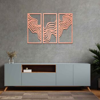 Wooden Abstract Waves Art Modern Room Decor, 6 of 9
