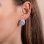Blue Topaz 925 Sterling Silver Statement Earrings, thumbnail 1 of 3