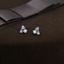 Opal And Cz Cluster Stud Earrings Sterling Silver, thumbnail 2 of 12