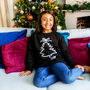 Kids Christmas Tree Personalised Sweatshirt Black, thumbnail 1 of 2