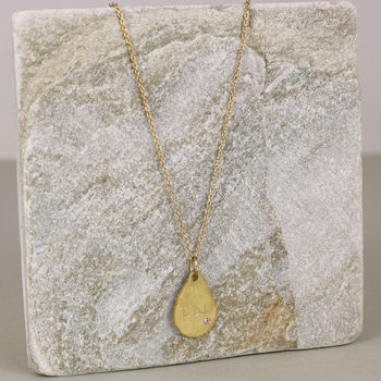 Organic Teardrop Necklace With White Sapphire, 2 of 4