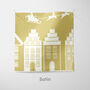 Personalised Gold Village Christmas Cushion, thumbnail 6 of 7
