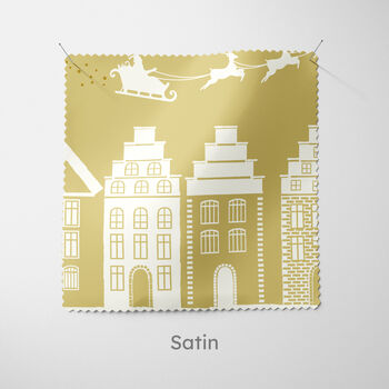 Personalised Gold Village Christmas Cushion, 6 of 7