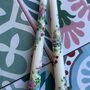 Ivory Hand Painted Pair Of Wild Flower Garland Candles, thumbnail 2 of 3