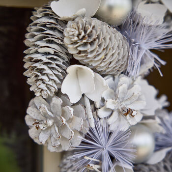 Luxury Frosted Pine Cone Christmas Wreath, 5 of 8