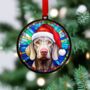 Weimaraner In Santa Hat Suncatcher Decoration, thumbnail 3 of 6