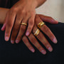 18k Gold Plated Vermeil Pave Row Wave Ring, thumbnail 5 of 5