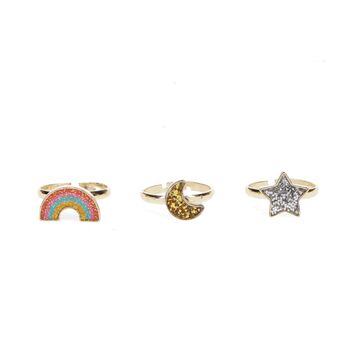 Star, Rainbow And Moon Glitter Rings, 2 of 4