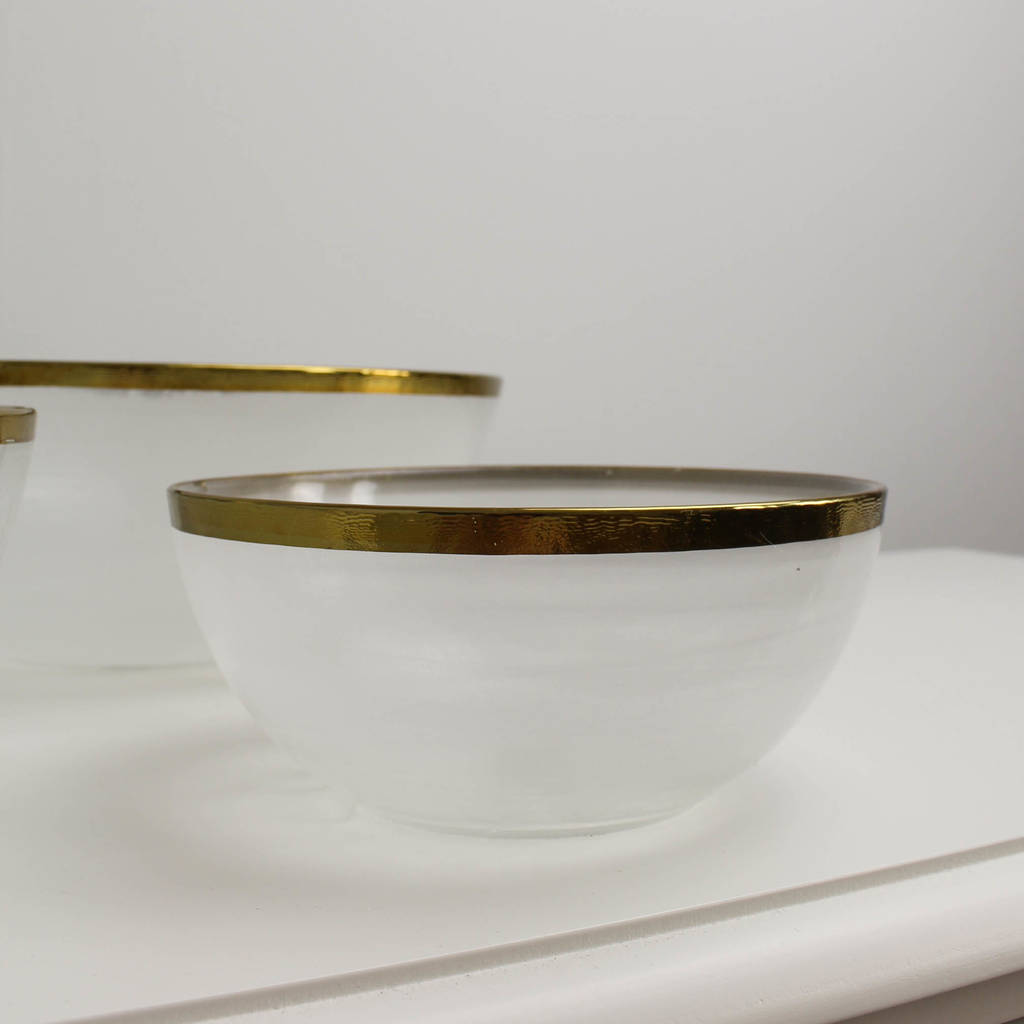 Round Glass Gold Rim Bowls By Marquis & Dawe