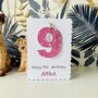 Personalised 9th Birthday Card Wooden Number Gift, thumbnail 4 of 4