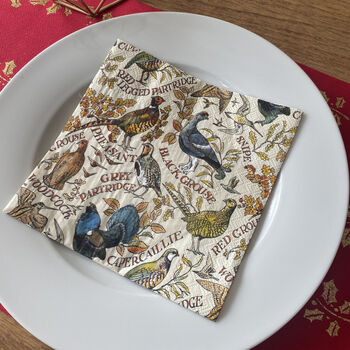 Game Bird Napkins Luncheon Christmas Tableware X 20, 4 of 4