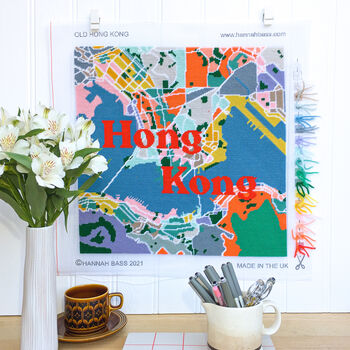 Old Hong Kong City Map Tapestry Kit, 2 of 9
