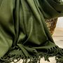 Super Soft Plain Pashmina Style Scarf In Army Green, thumbnail 3 of 3