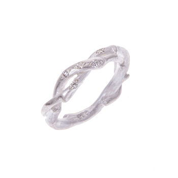 Silver Two Strand Diamond Set Ring, 2 of 4