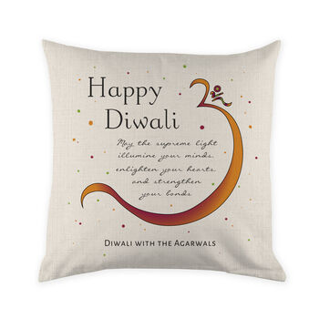 Personalised Diwali Om Symbol Cushion Cover, 3 of 3