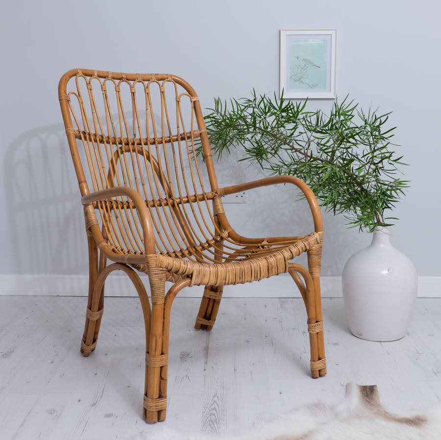 Wicker Bamboo Chair Garden