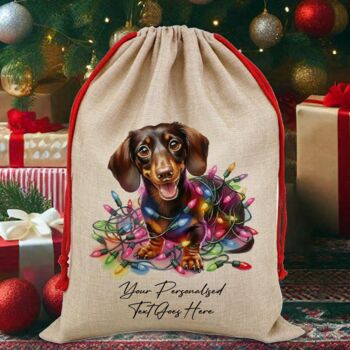 Personalised Dachshund In Christmas Lights, 4 of 12