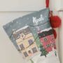 Christmas Stocking With Red Pom Poms, thumbnail 3 of 5