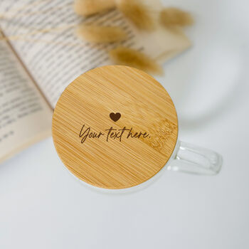 Custom Double Wall Glass Mug With Bamboo Lid, 3 of 5