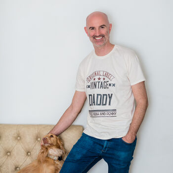 Personalised Men's Daddy T Shirt Vintage, 2 of 10