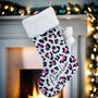 Personalised Leopard Print Christmas Stocking, thumbnail 3 of 4